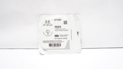 Ethicon Z739D 2-0 PDS II Polidioxanone Stre CT-1 36mm 1/2c Taper 18 inch, CR/8